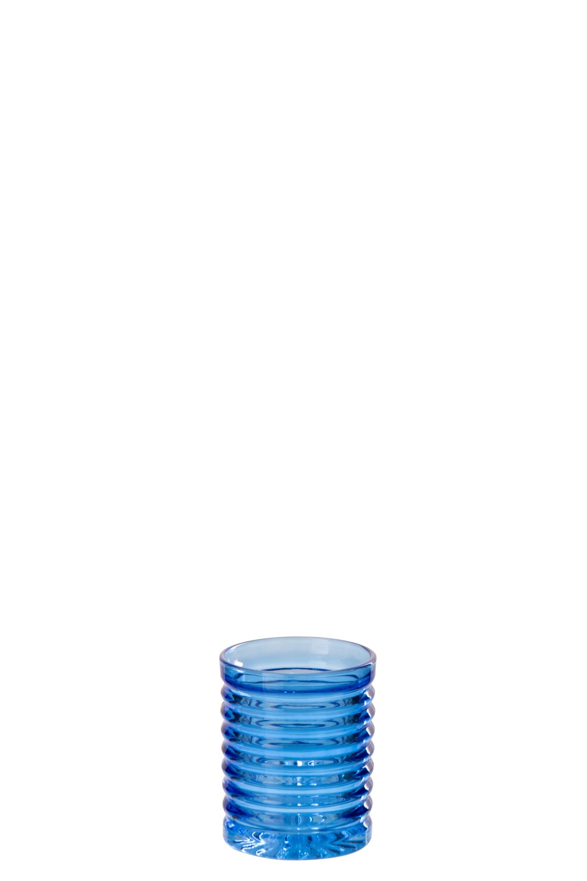J-Line verre à eau 28 cl côtelé bleu cobalt