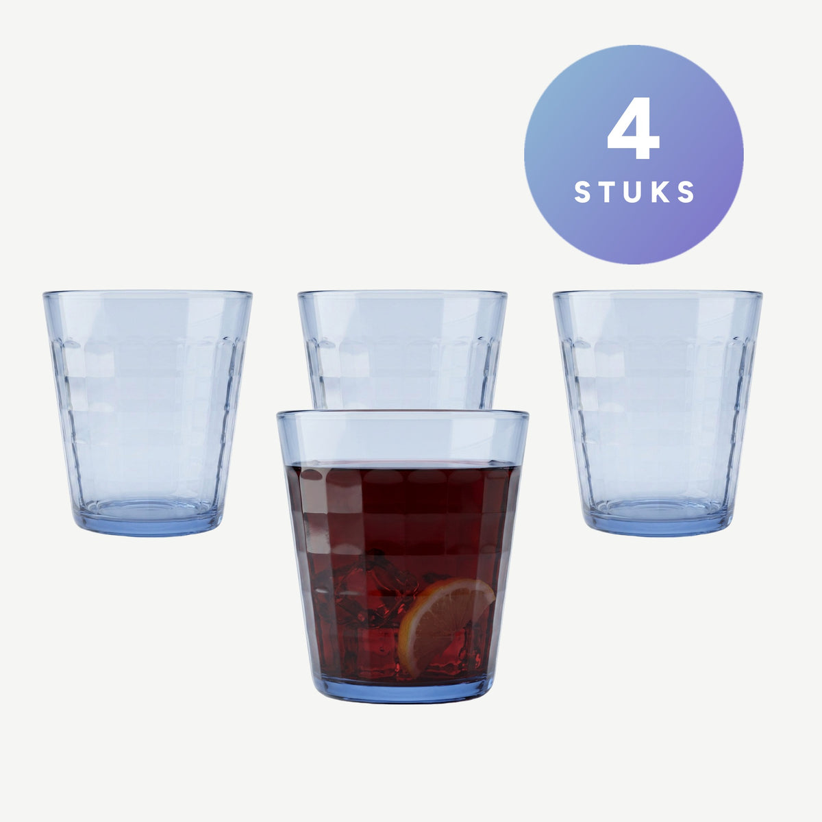 Set van 4 stuks Duralex Prisme Tumbler 27,5 Cl Marine - Glazen.nl