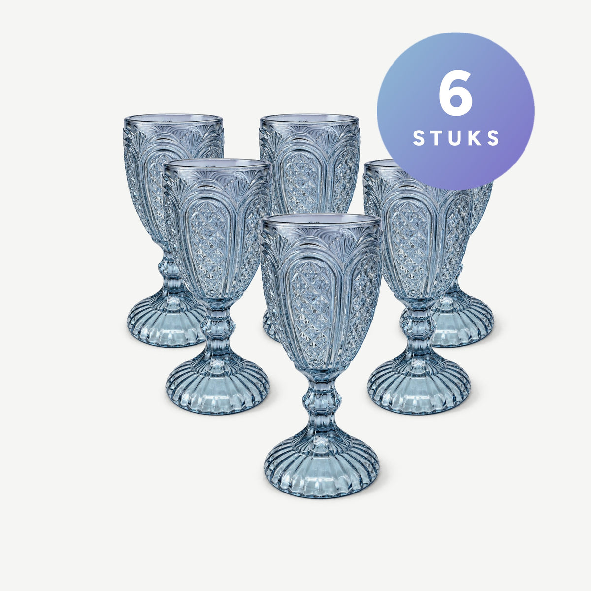 Fortessa Carousel allround glas 30,5 cl dusky blauw, set van 6 stuks