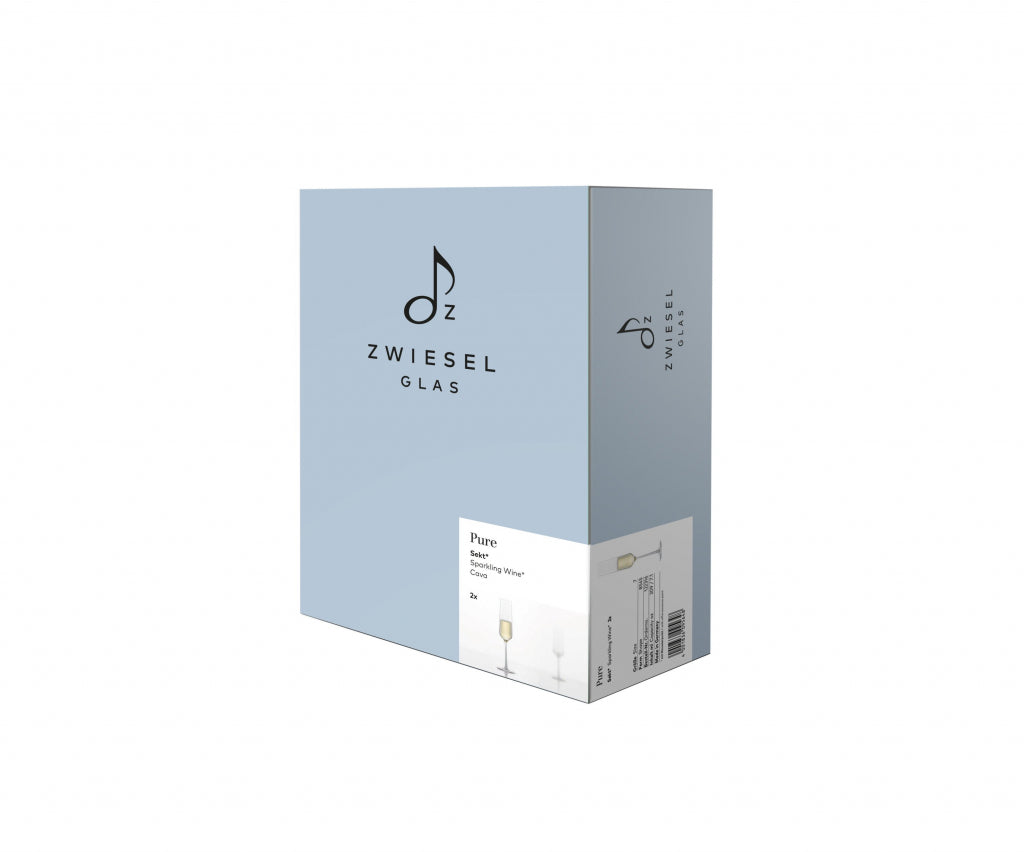 Zwiesel Glas Pure Champagne Glass 21,5 Cl with Mousse Point in Gift Packaging - 2 Pieces