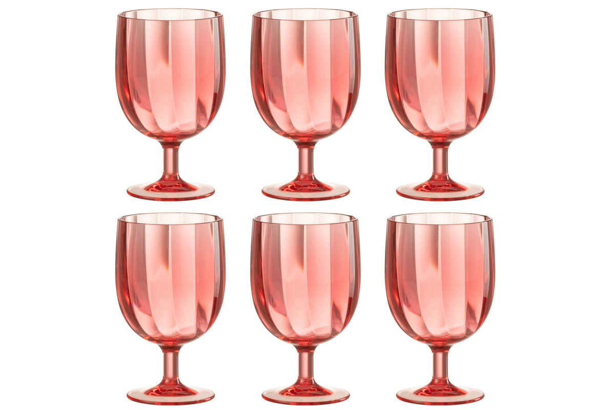 J-Line Verre à vin 31 cl incassable rouge - 6 pièces