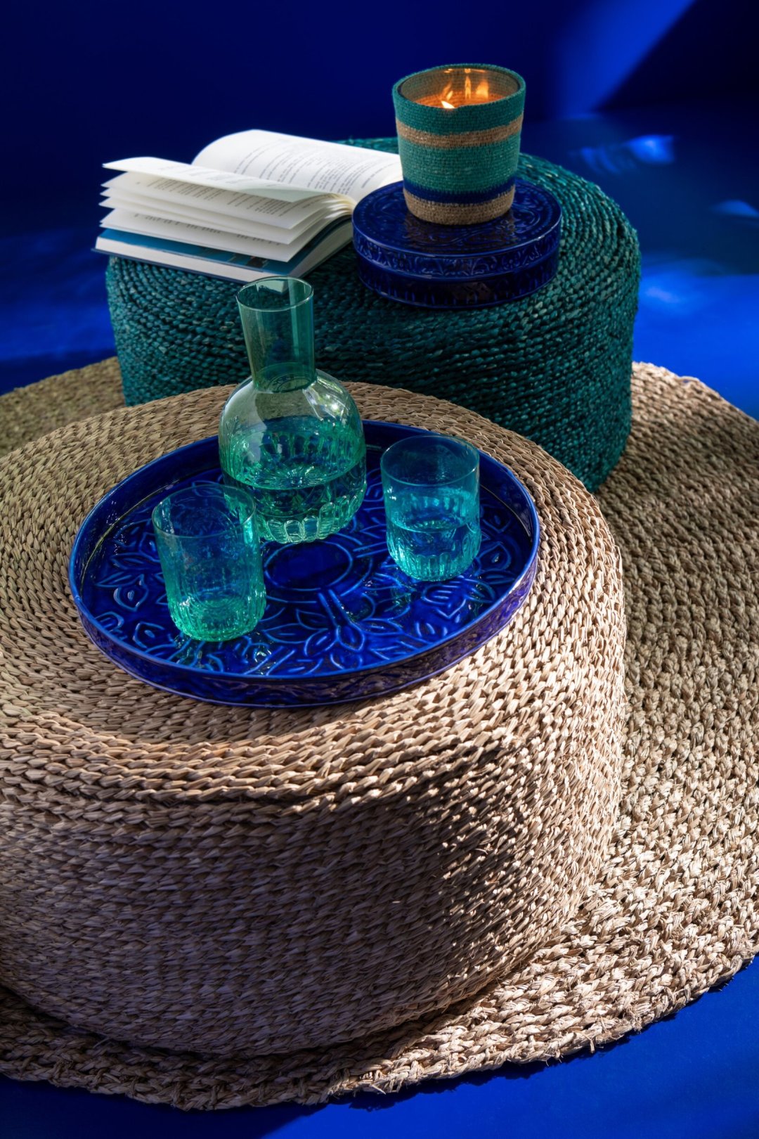 J-Line Maya Verre à eau 32 cl Turquoise – 4 pièces