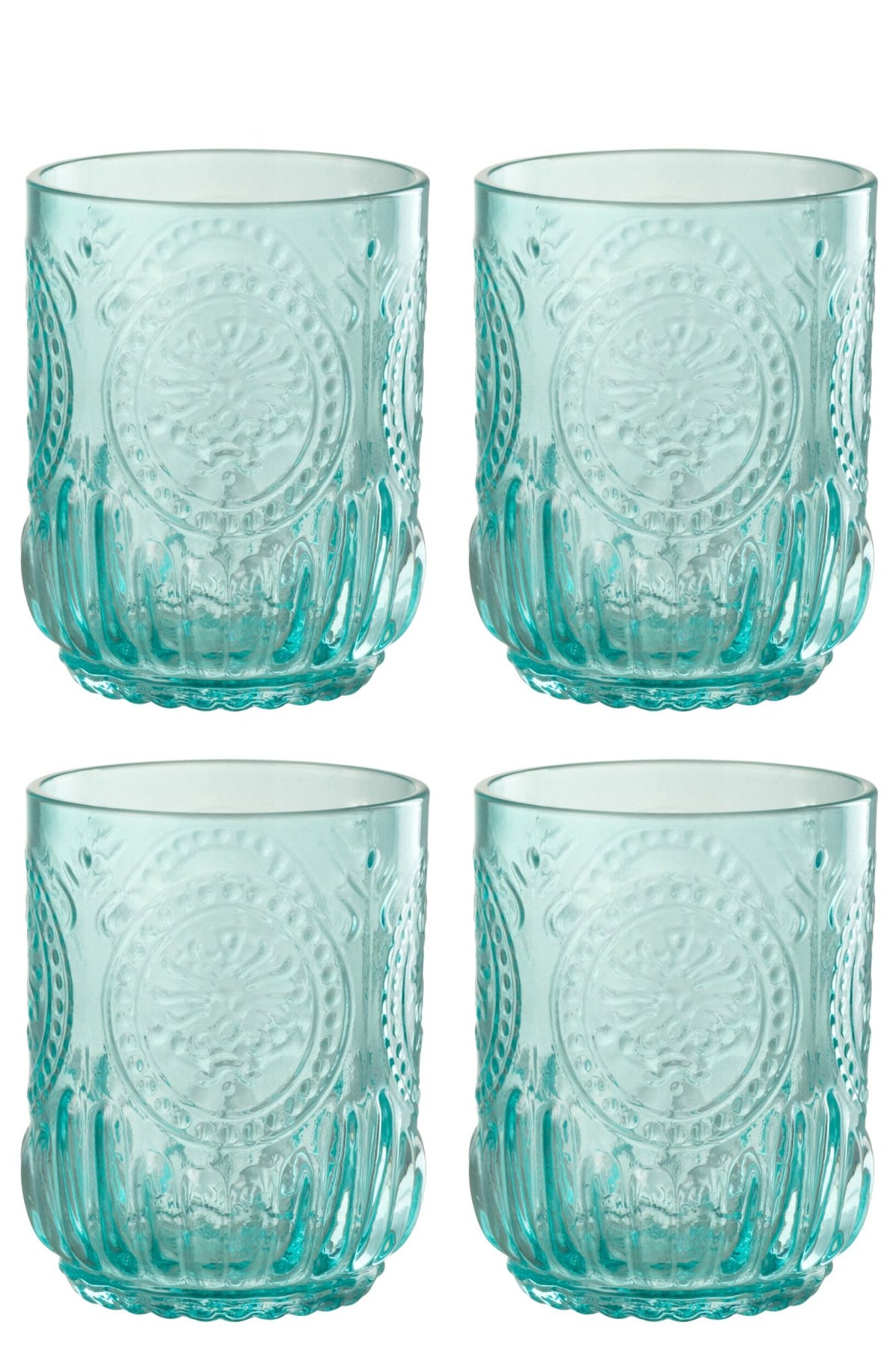 J-Line Maya Verre à eau 32 cl Turquoise – 4 pièces