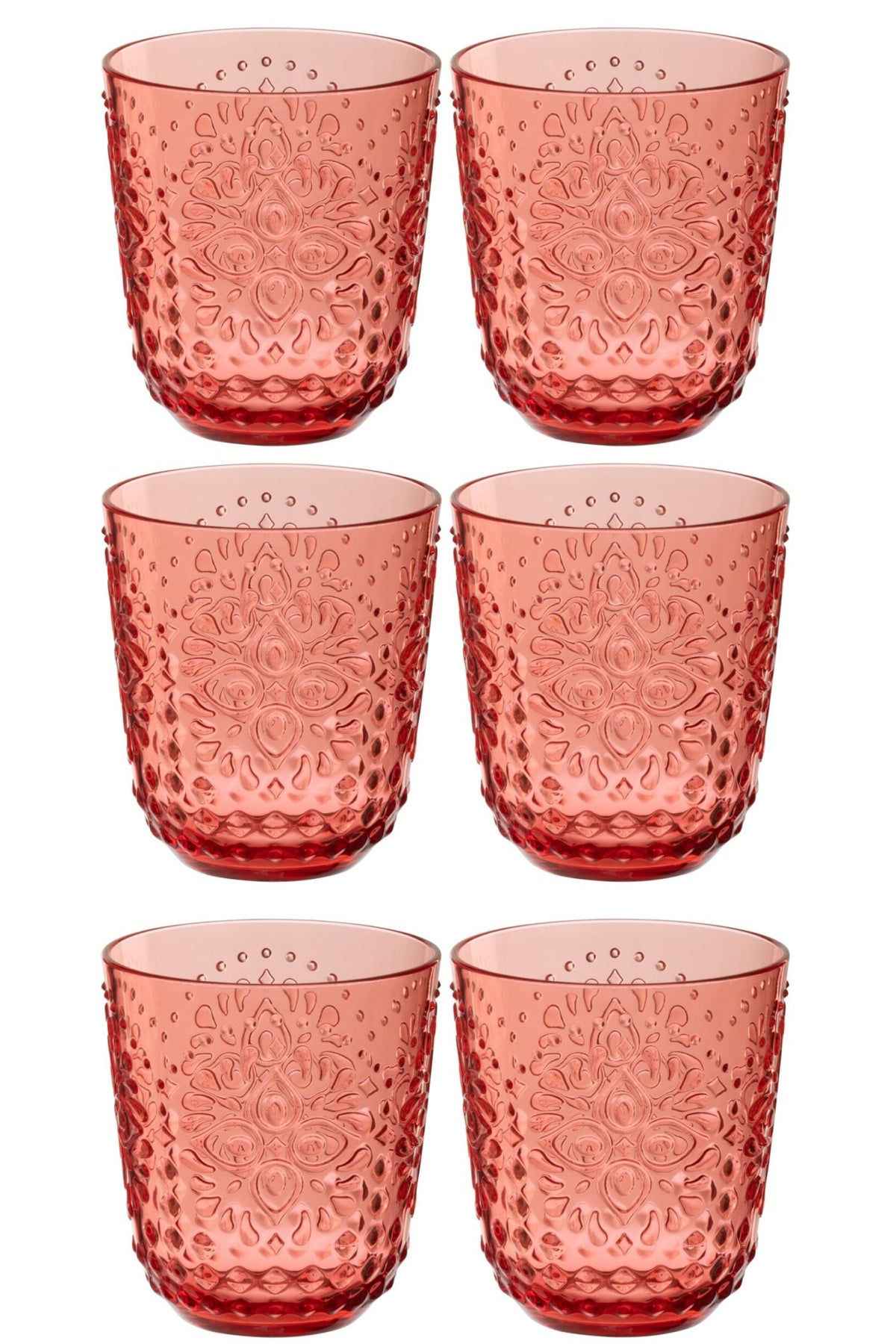 Verres à eau J-Line 47,3 cl incassables rouges – 6 pièces
