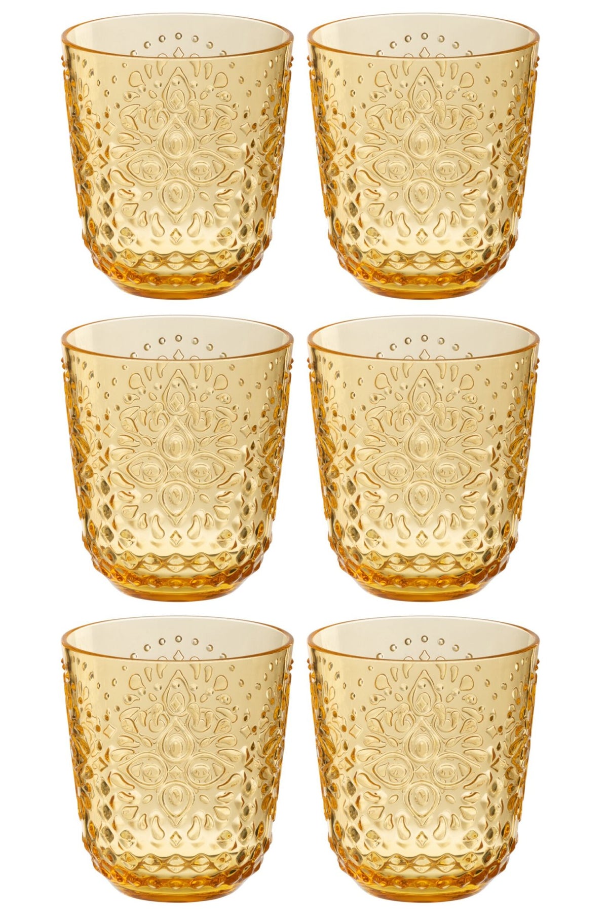J-Line Verre à eau 47,3 cl incassable jaune - 6 pièces