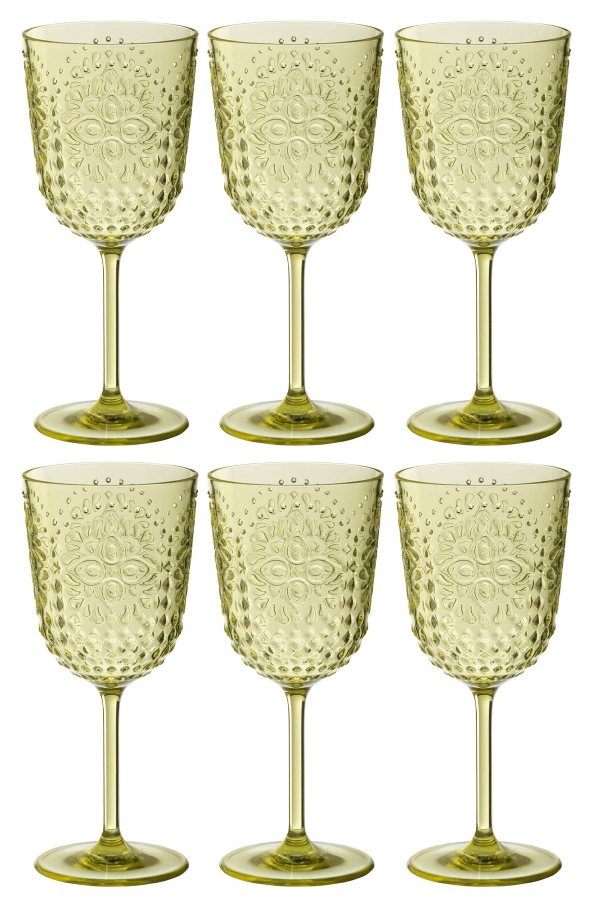 J-Line Verre à vin 41,4 cl incassable vert – 6 pièces
