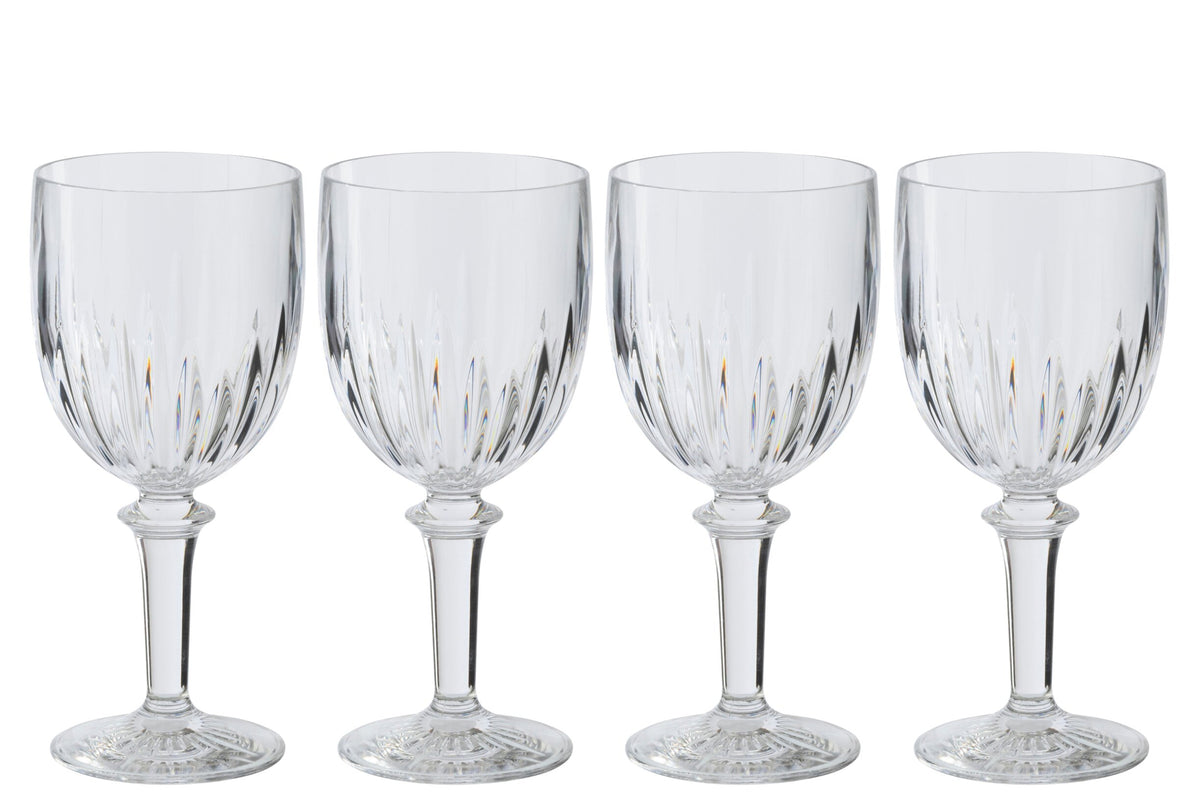 J-Line verre à vin 46,3 cl en acrylique transparent – 4 pièces