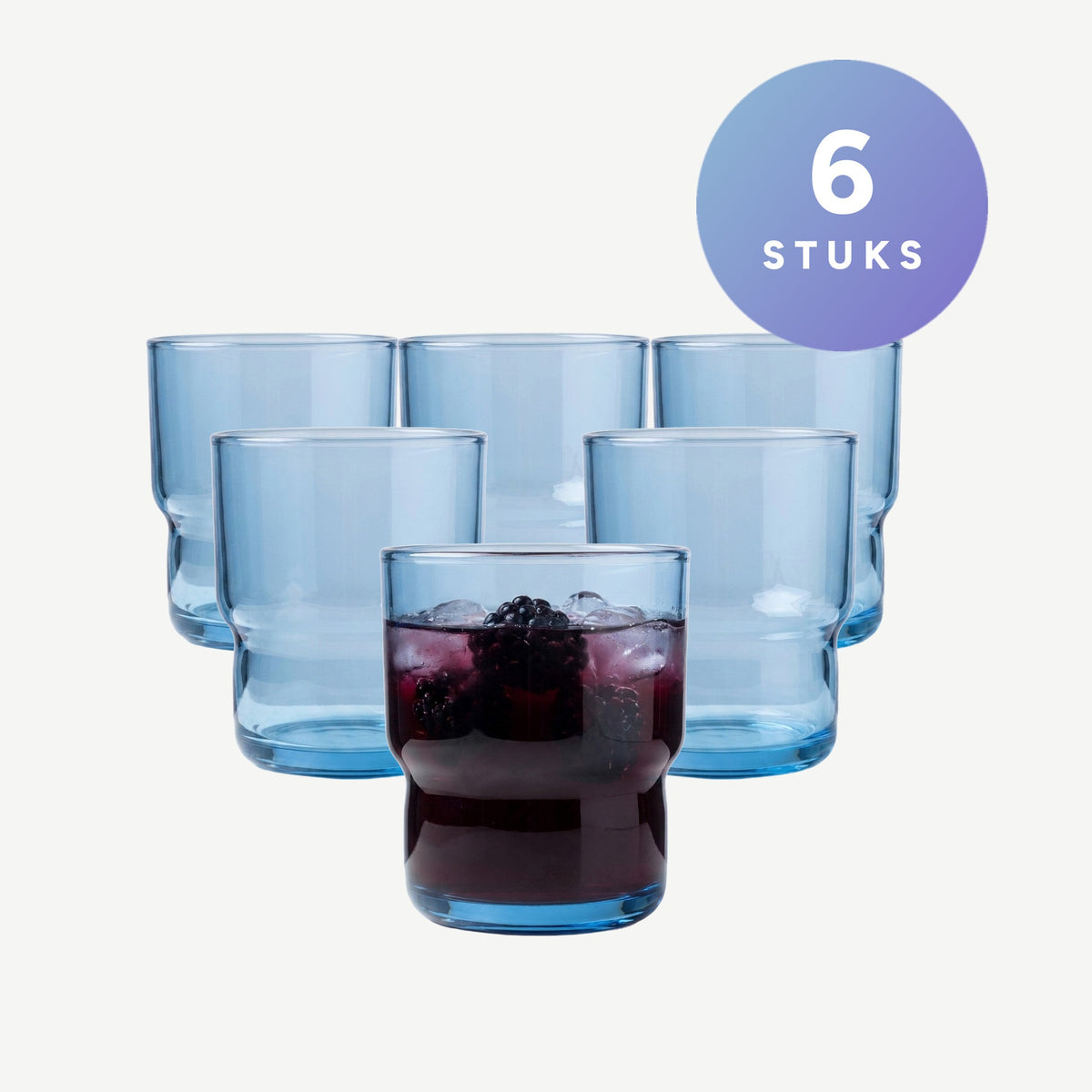 Set van 6 stuks Arcoroc Log Tumbler 16 Cl Blauw - 6 Stuks