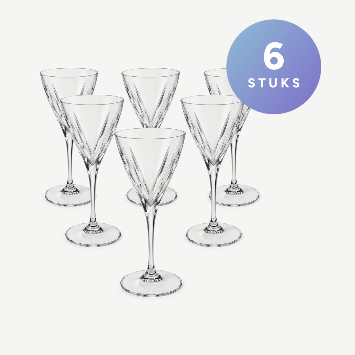 RCR Fusion witte wijnglas 21 cl transparant, set van 6 stuks