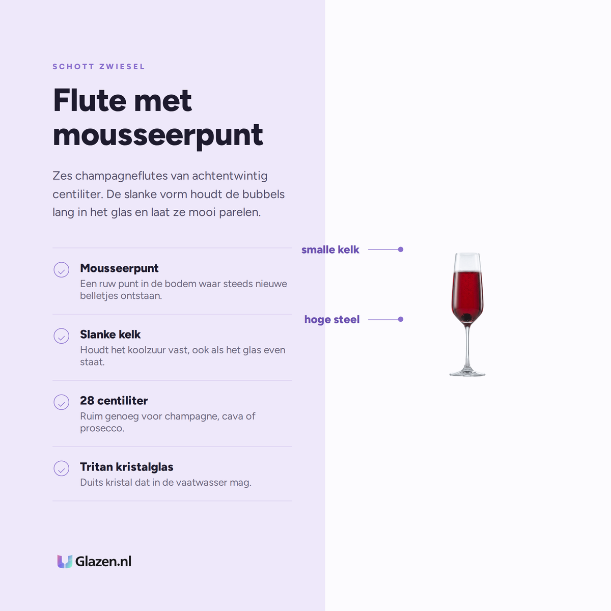 Schott Zwiesel Taste Champagneflute 28 cl eigenschappen